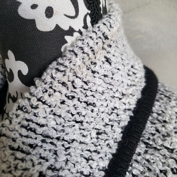 Vintage Women’s M Draped Open Front Contrast Cardigan Sweater Nubbie Knit - Picture 8 of 10